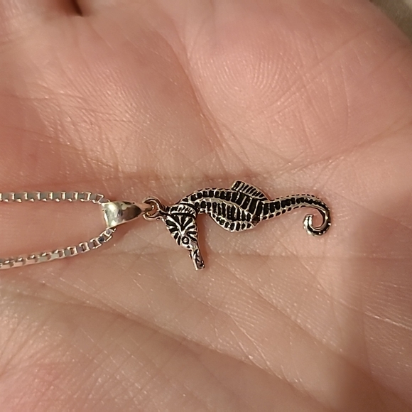 Girl Smiles Jewelry - Seahorse sterling silver necklace